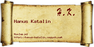 Hanus Katalin névjegykártya